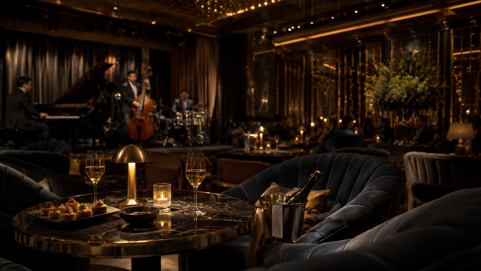 Warm cinematic bar scene showing an intimate music-driven venue mood.